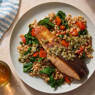 Seared Salmon & Lemon-Caper Sauce