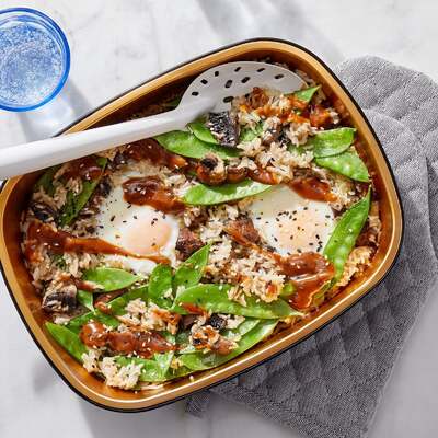 Oven-Baked Hoisin Eggs & Rice