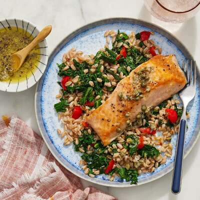 Seared Salmon & Lemon-Caper Sauce