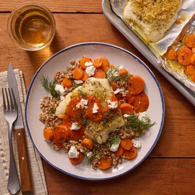 Panko-Crusted Cod & Red Pepper Pesto