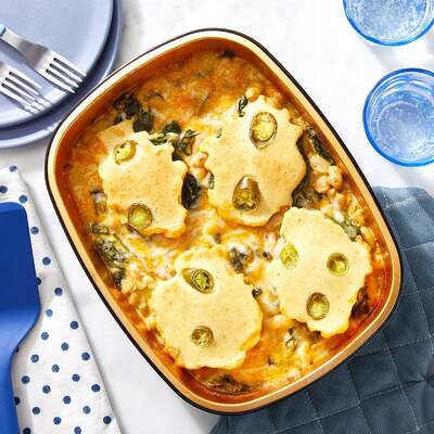 Oven-Baked White Bean Chili & Cornbread