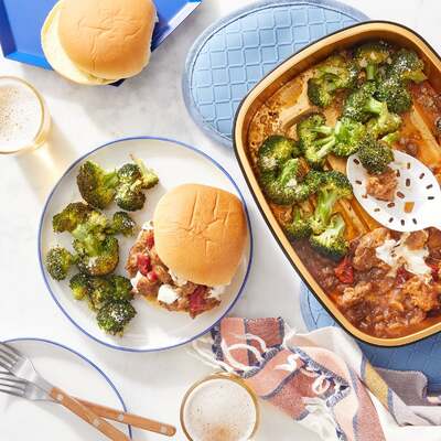 Oven-Baked Sausage, Pepper & Onion Sandwiches