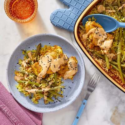 Oven-Baked Curry Peanut Chicken Thighs