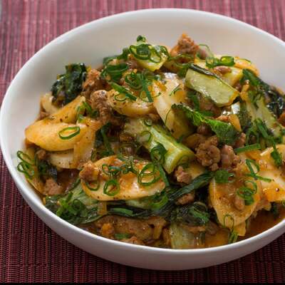 Korean Tteok & Spicy Pork "Ragù"