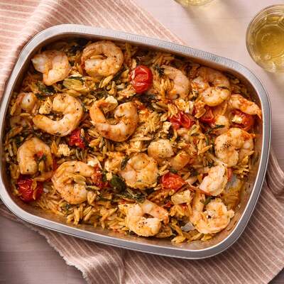 Red Pepper Shrimp & Feta Bake