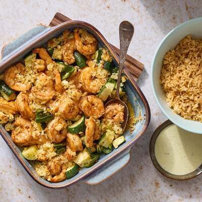 Mexican Shrimp & Zucchini Bake