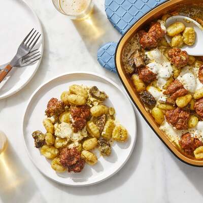 Oven-Baked Pesto Gnocchi & Sausage