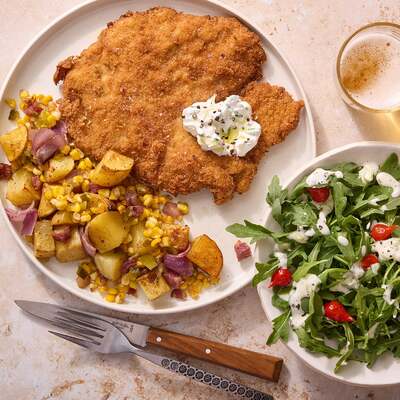 Pork Schnitzel & Arugula Salad