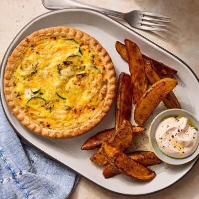 Cheesy Zucchini & Onion Quiche