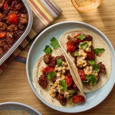Ancho-Honey Baked Beef Tacos