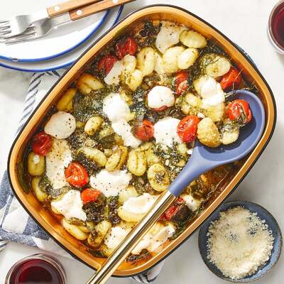 Cheesy Pesto Gnocchi