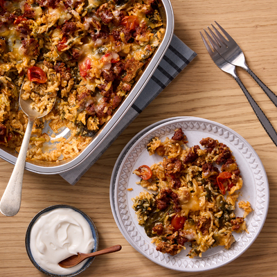 Tex-Mex Chorizo & Rice Bake