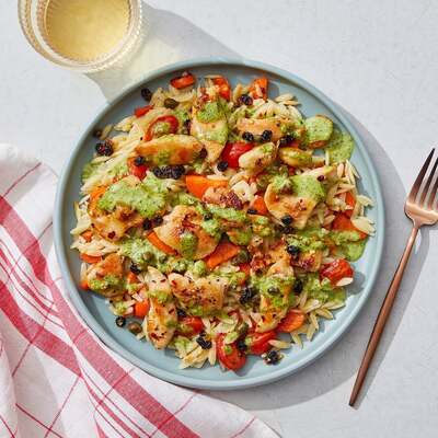 Creamy Pesto Chicken & Orzo