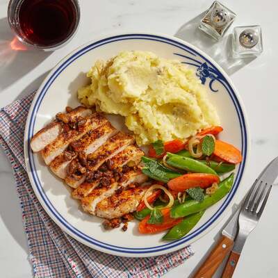 Pork Chops & Brown Butter-Pecan Sauce