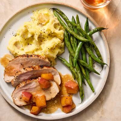 Pork Roast & Maple-Peach Compote