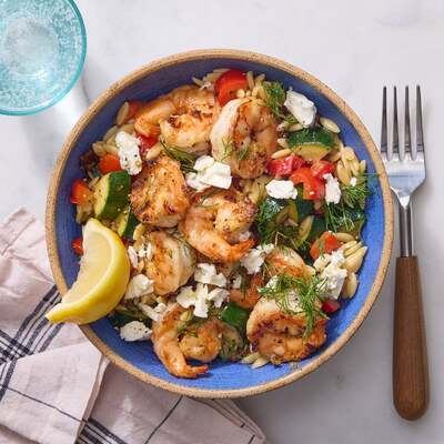 Lemon-Garlic Shrimp & Vegetable Orzo