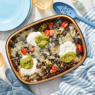 Oven-Baked Tomatillo Rice & Beans