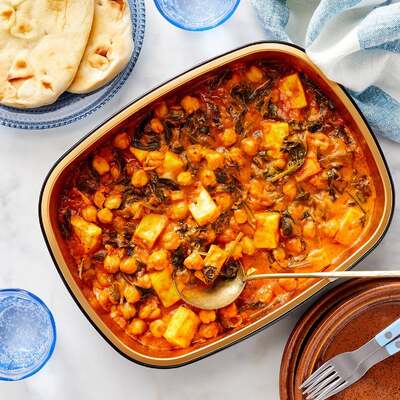 Oven-Baked Paneer & Chickpea Curry