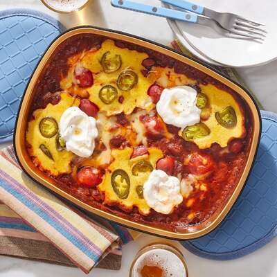 Oven-Baked Cornbread Chili Casserole
