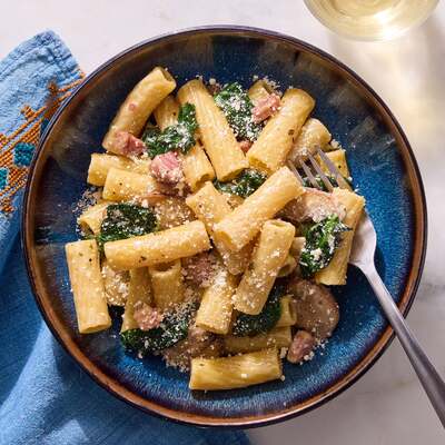 Creamy Mushroom & Pancetta Rigatoni
