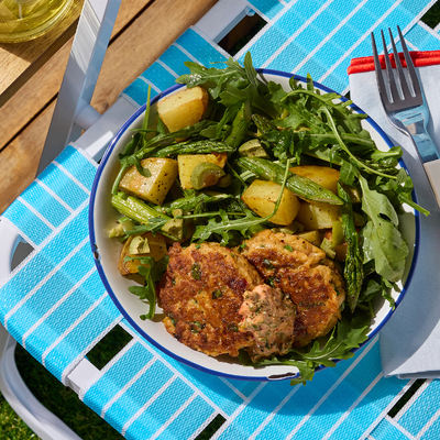 Crab Cakes & Spicy Caper Aioli