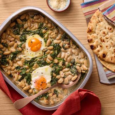 Creamy White Beans & Eggs