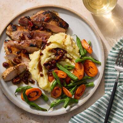 Pork Chops & Brown Butter-Pecan Sauce