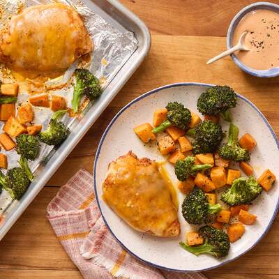 Sheet Pan Cheesy Chicken
