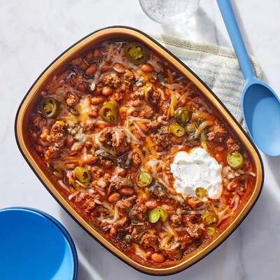 Oven-Baked Beef & Pinto Bean Chili