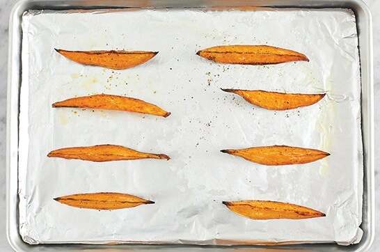 recipe-step-image-Prepare & roast the sweet potato wedges
