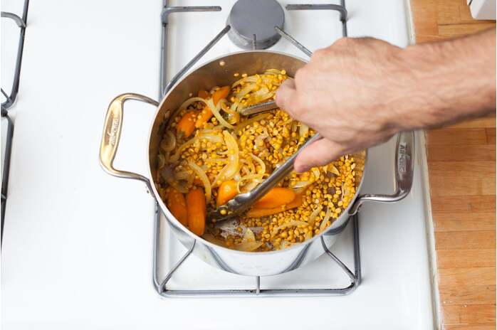 recipe-step-image-4.	Add the vegetables & lentils: