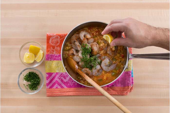 recipe-step-image-Add the shrimp & finish the perloo: