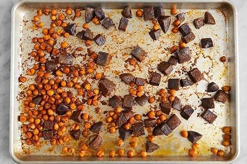 recipe-step-image-Roast the chickpeas & potatoes: