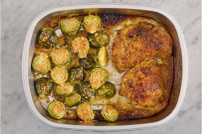 recipe-step-image-Bake the chicken & brussels sprouts