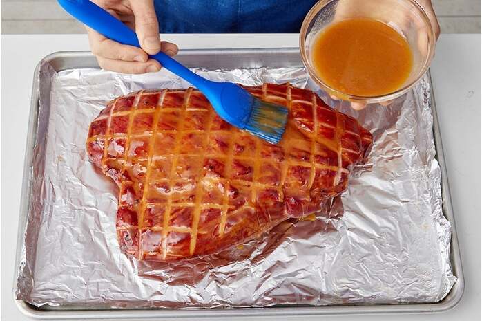 recipe-step-image-Bake, glaze & slice the ham 
