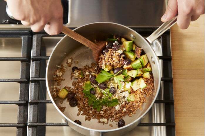 recipe-step-image-Cook the squash & finish the farro: