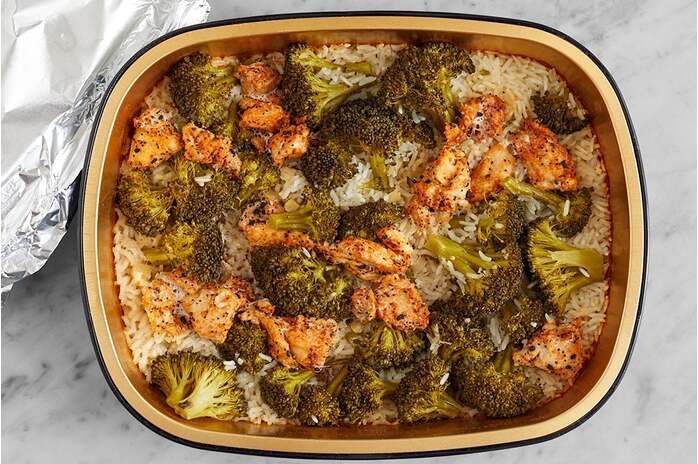 recipe-step-image-Add the chicken & bake the tray
