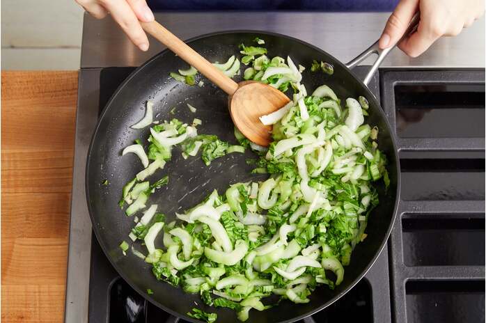 recipe-step-image-Cook the bok choy & finish the rice: