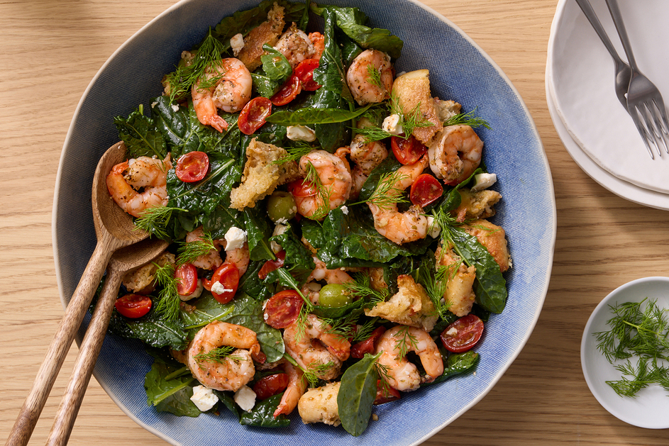 Sheet Pan Shrimp Panzanella