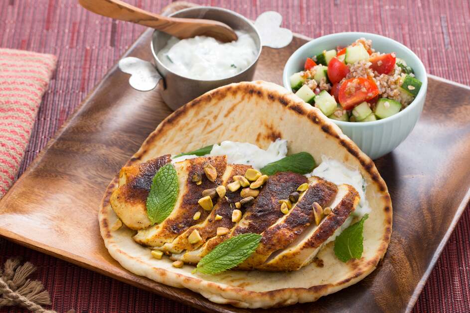 Ras El Hanout Chicken Pitas