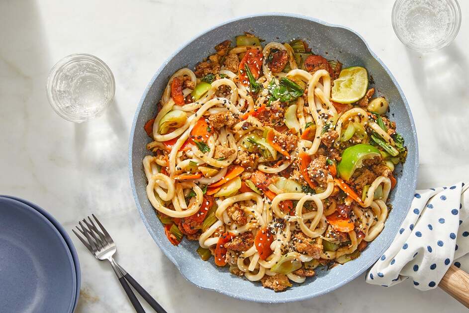 One-Pan Pork & Peanut Udon