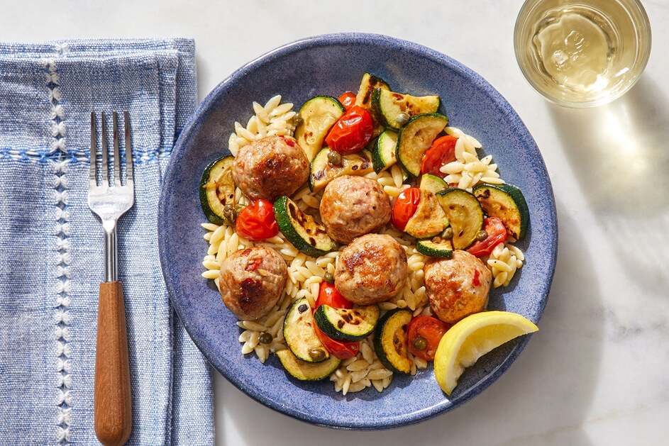 Turkey Meatballs & Lemon-Caper Sauce