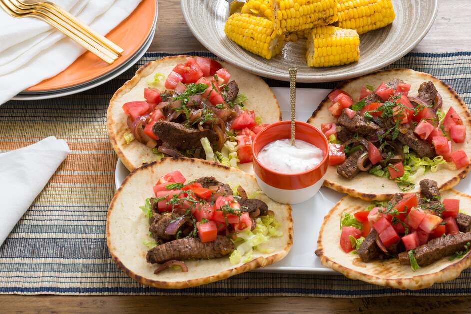 Steak Gyros & Corn on the Cob