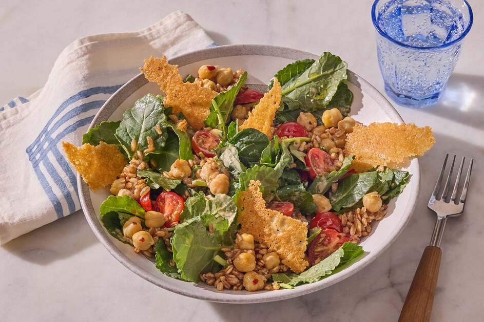 15-Min Baby Kale & Chickpea Grain Bowl