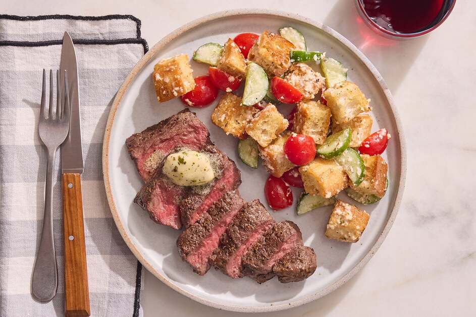 Oregano Steaks & Panzanella