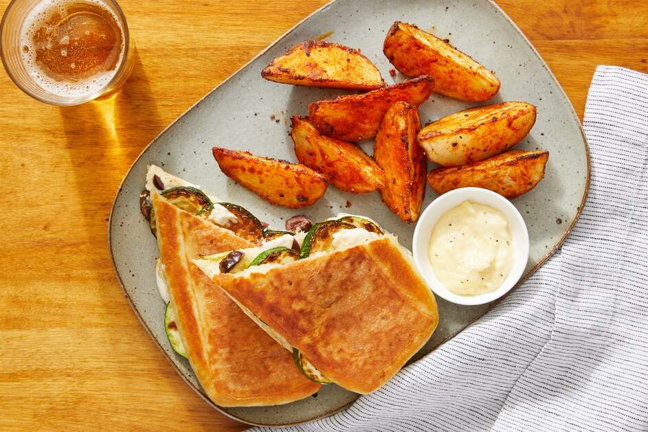 Zucchini, Mozzarella & Olive Paninis