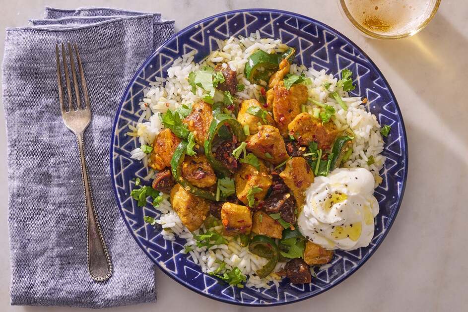 15-Min Curried Chicken, Poblano & Figs