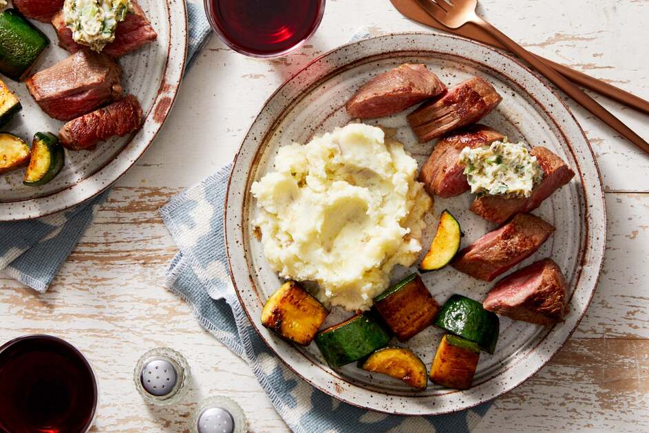 Seared Steaks & Parsley-Caper Butter