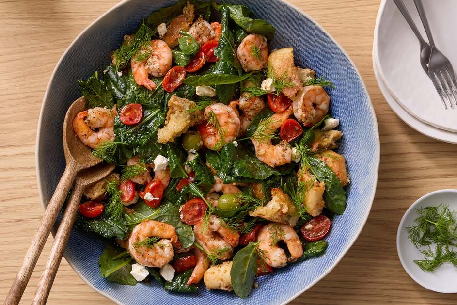 Sheet Pan Shrimp Panzanella