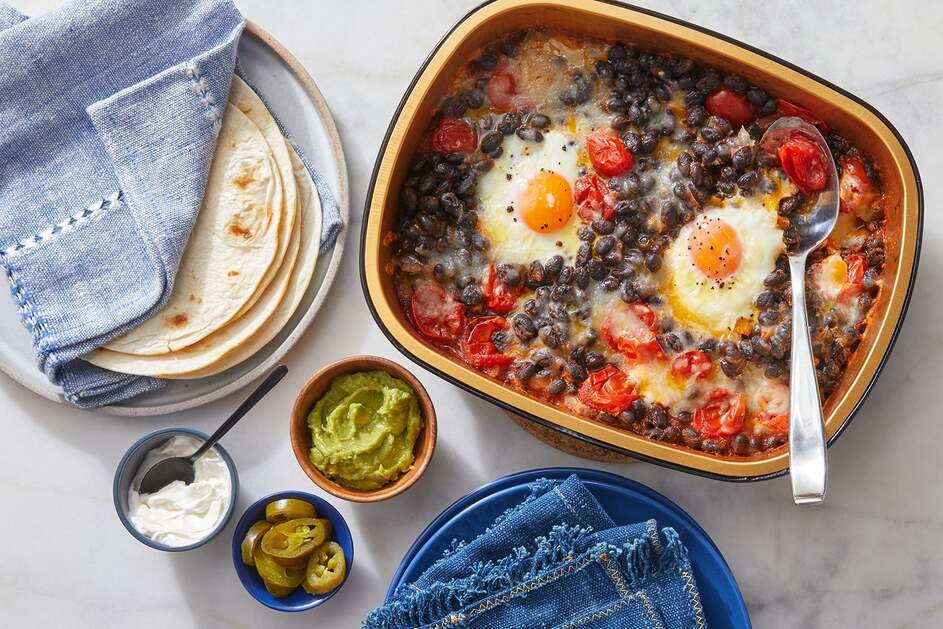 Cheesy Baked Huevos Rancheros